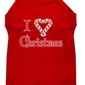 I Heart Christmas' with Candy Cane Heart - Adorable Holiday Pet Apparel
